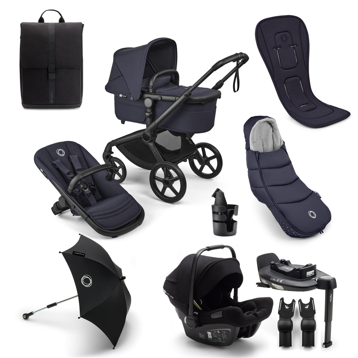 Bugaboo Fox 5 Renew Ultimate Turtle Air 360 Travel System Bundle - Deep Indigo 1