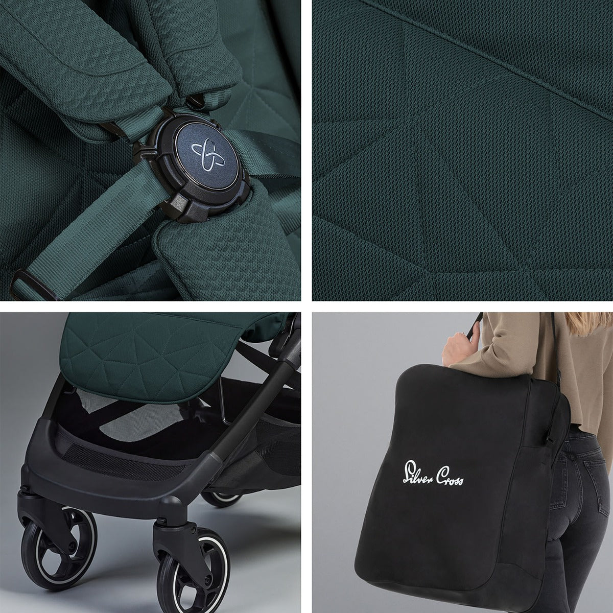 Silver Cross Clic 2 Compact Stroller - Conifer 6