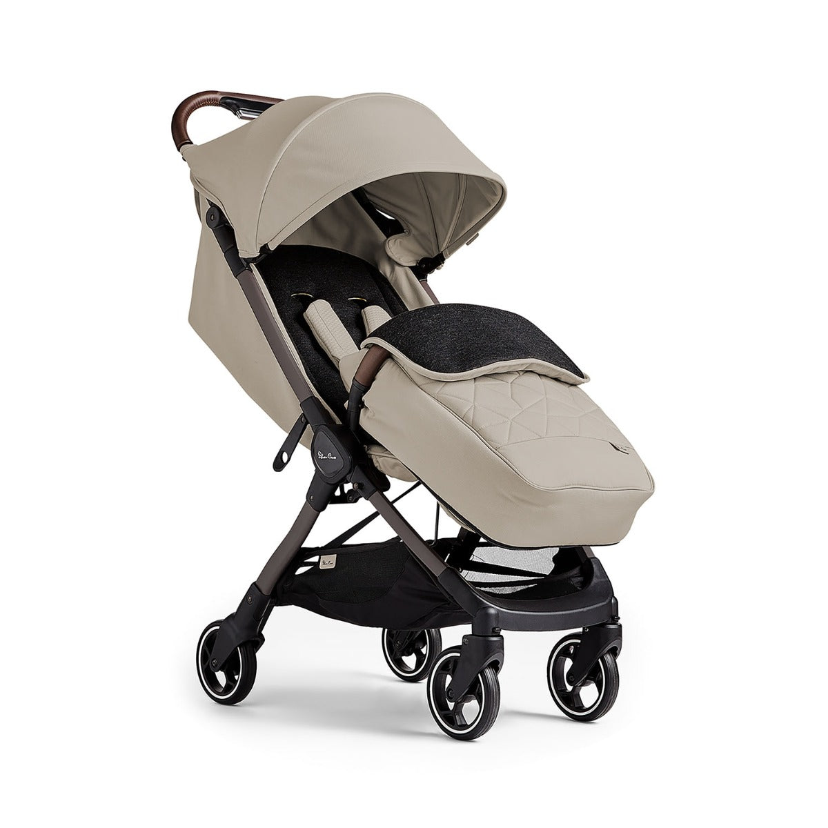 Silver Cross Clic 2 Compact Stroller & Footmuff - Latte 3
