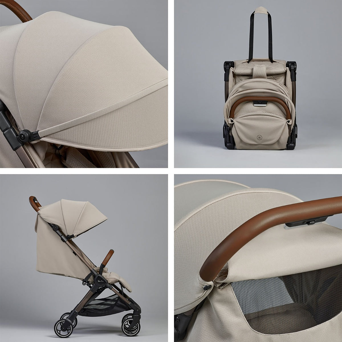 Silver Cross Clic 2 Compact Stroller & Footmuff - Latte 8