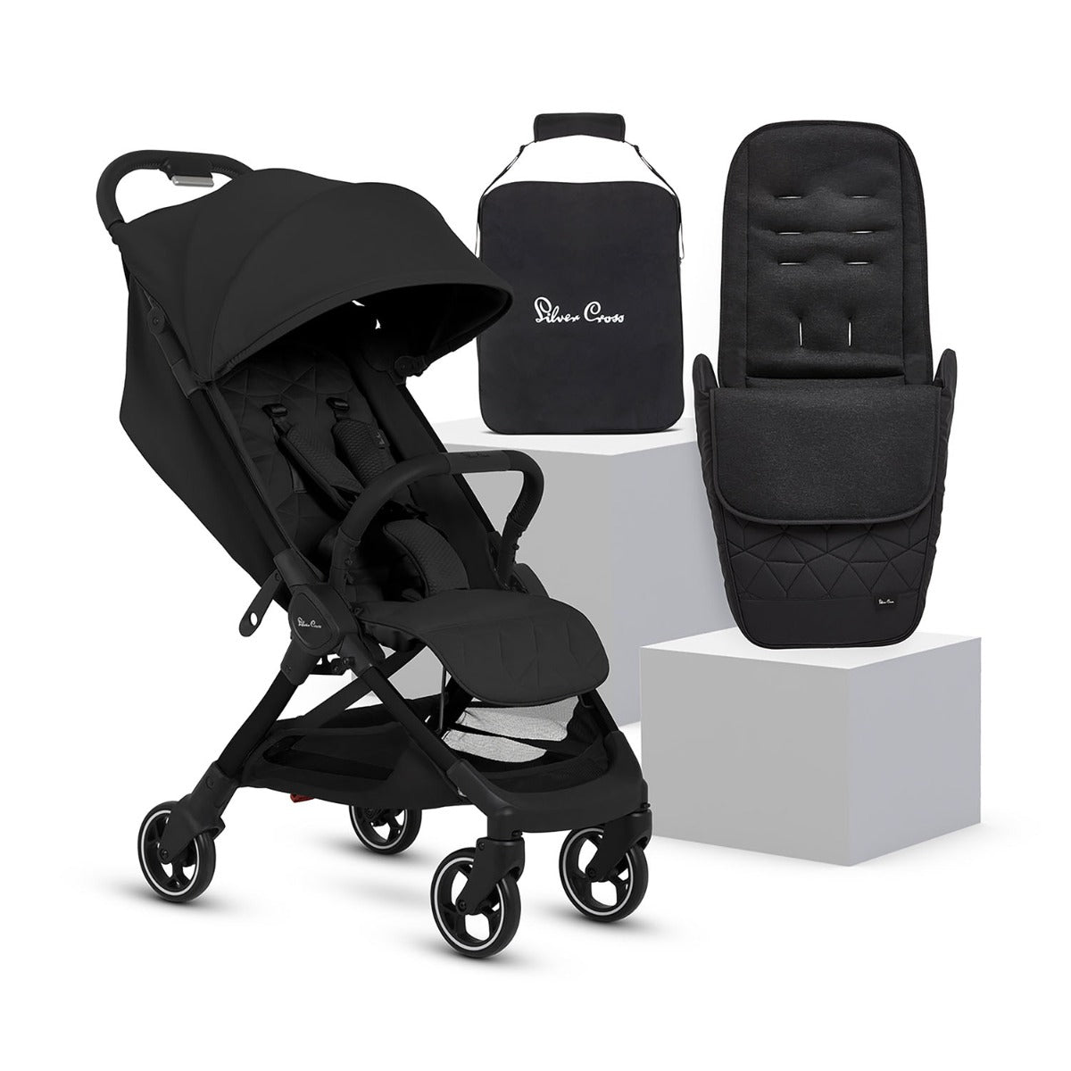 Silver Cross Clic 2 Compact Stroller & Footmuff - Space 1