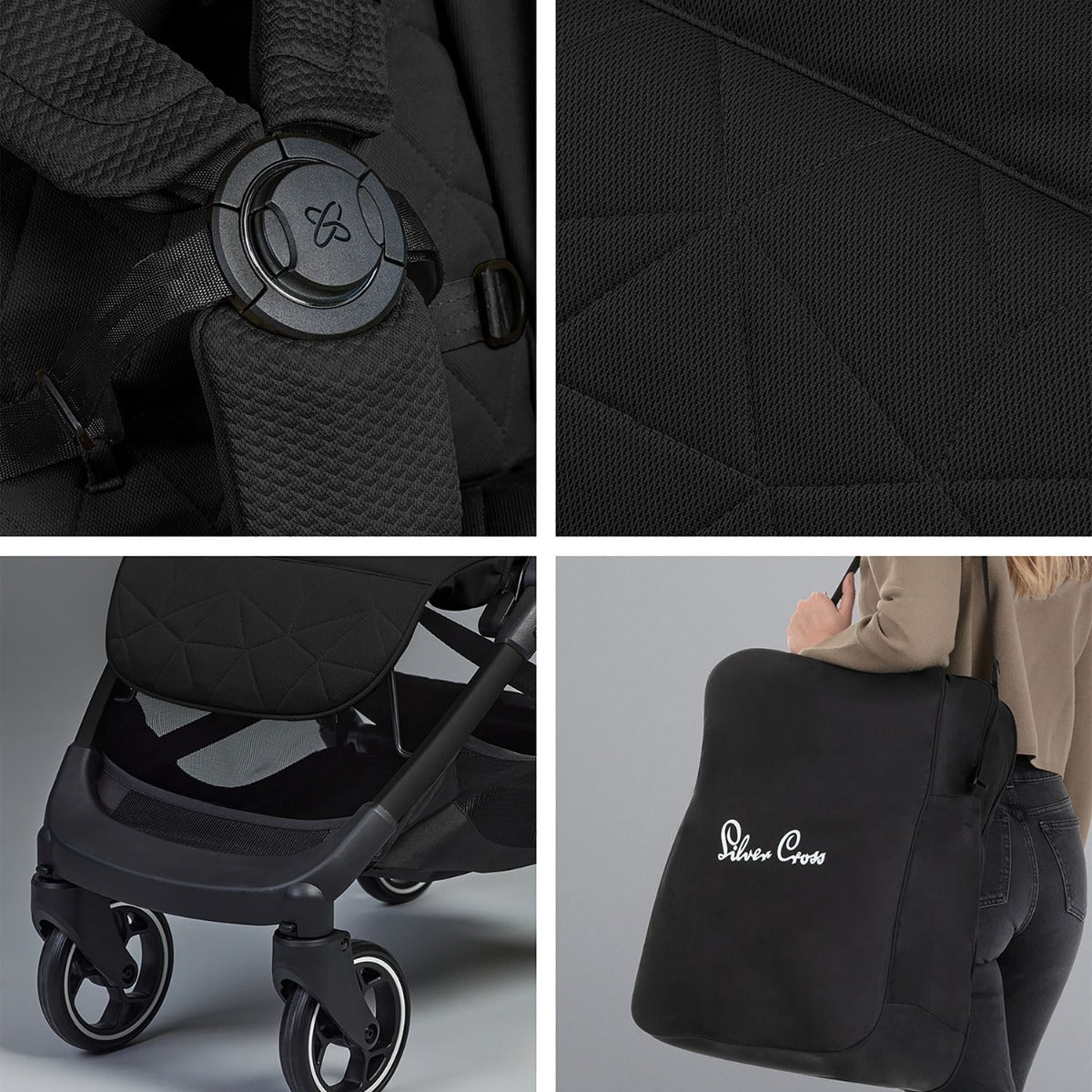 Silver Cross Clic 2 Compact Stroller & Footmuff - Space 9