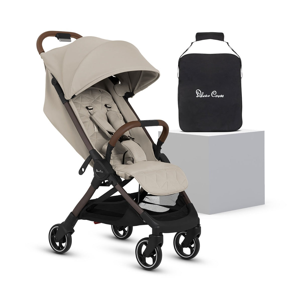 Silver Cross Clic 2 Compact Stroller - Latte 1
