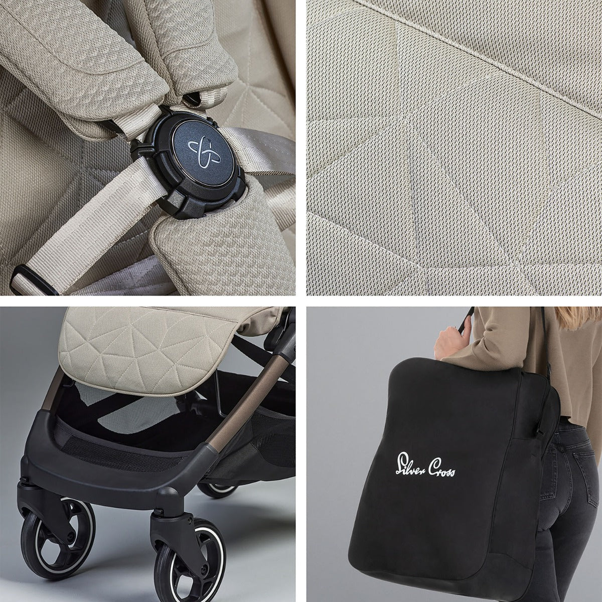 Silver Cross Clic 2 Compact Stroller - Latte 6