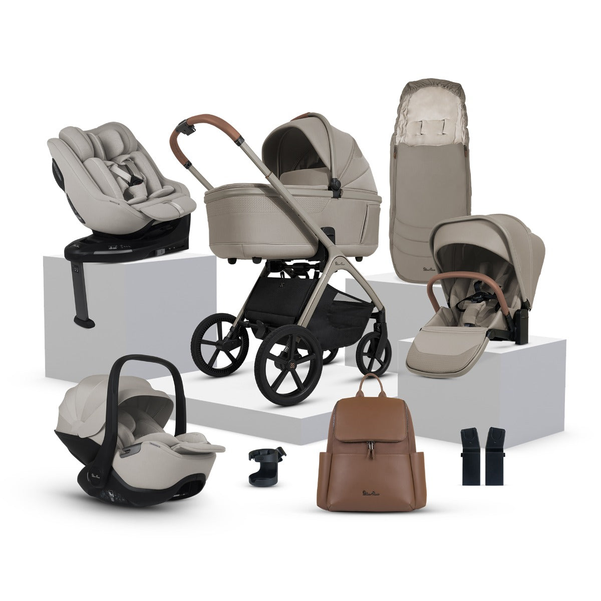 Silver Cross Cove Ultimate 360 Family Car Seat Bundle - Champagne 1