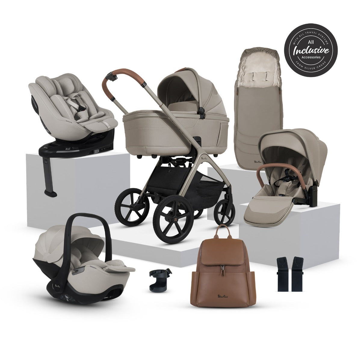 Silver Cross Cove Ultimate 360 Family Car Seat Bundle - Champagne 7