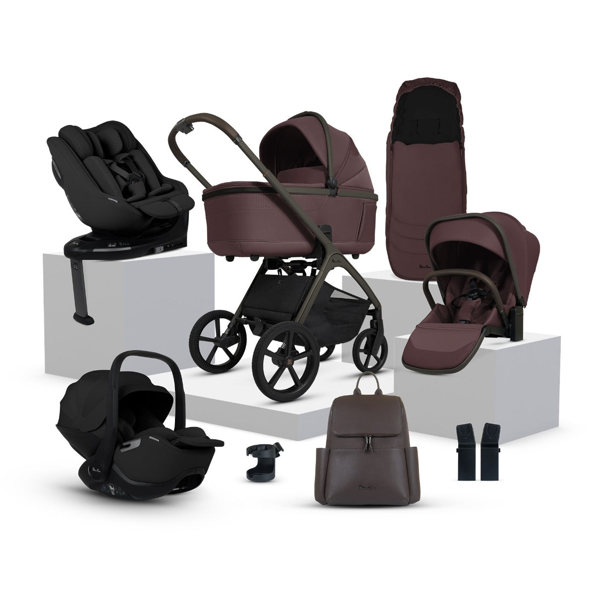 Silver Cross Cove Ultimate 360 Family Car Seat Bundle - Damson 1