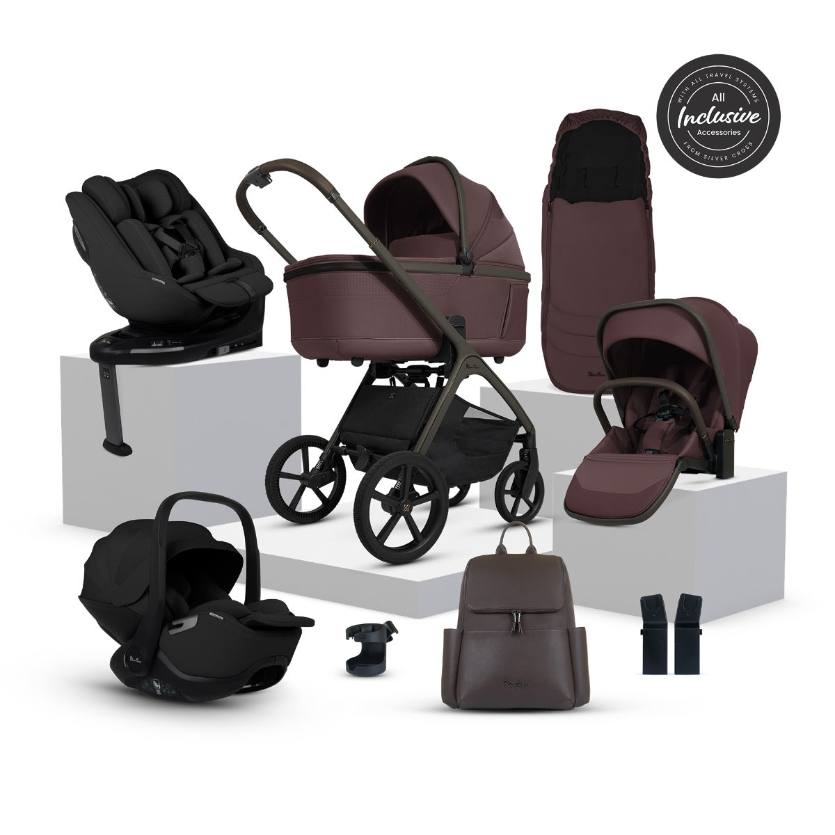 Silver Cross Cove Ultimate 360 Family Car Seat Bundle - Damson 7