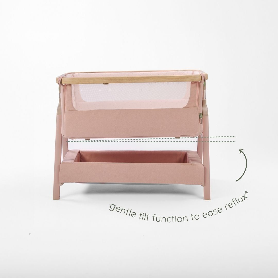 Tutti Bambini CoZee Air 2 Bedside Crib - Drifted Oak / Blush