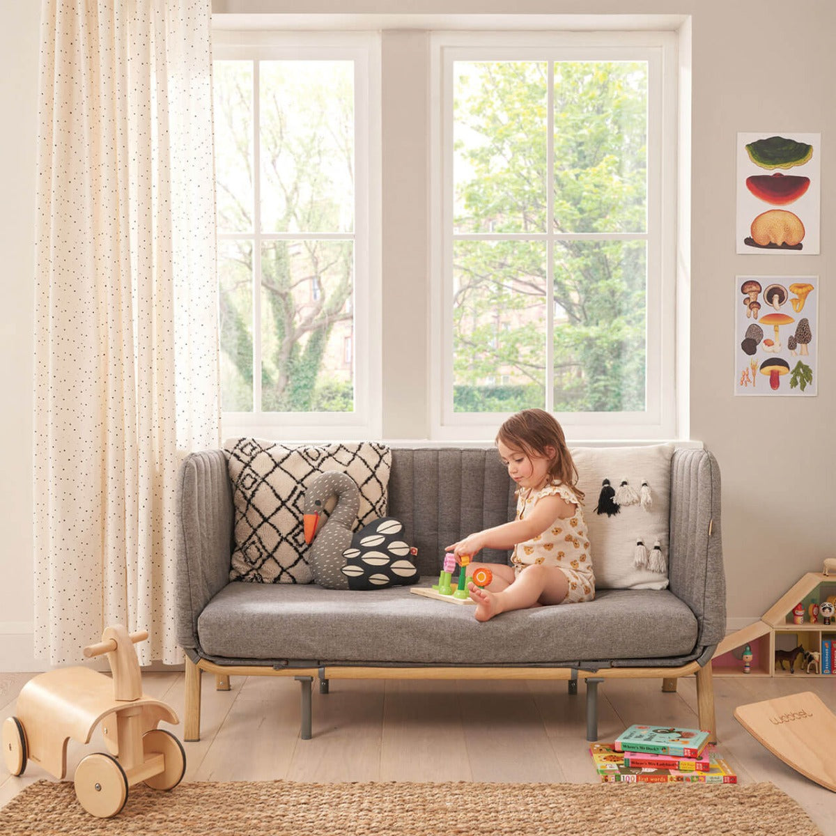 Tutti Bambini Cozee XL Junior Bed & Sofa Expansion Pack - Oak/Charcoal 2