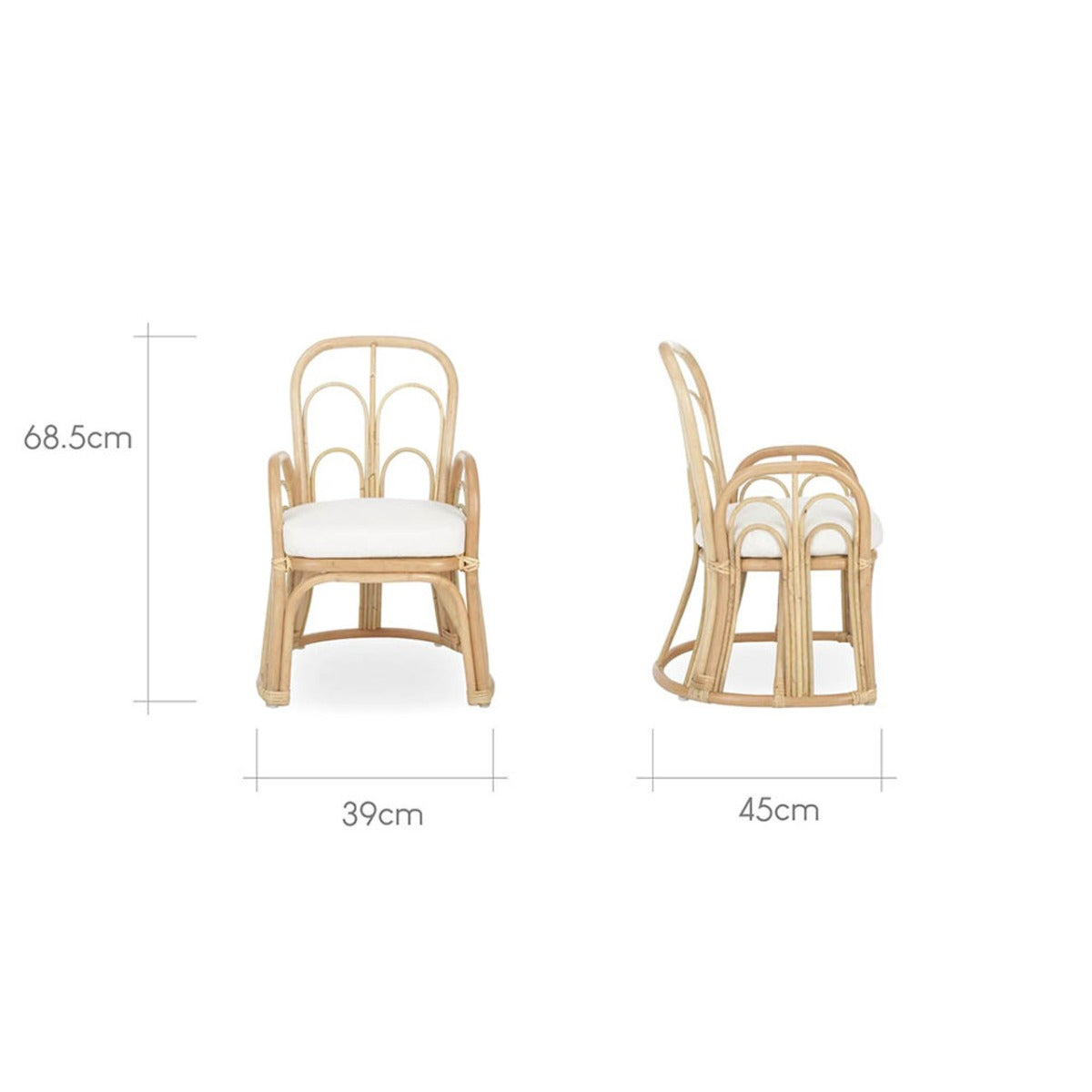 CuddleCo Aria Wave Toddler Chair - Rattan 3