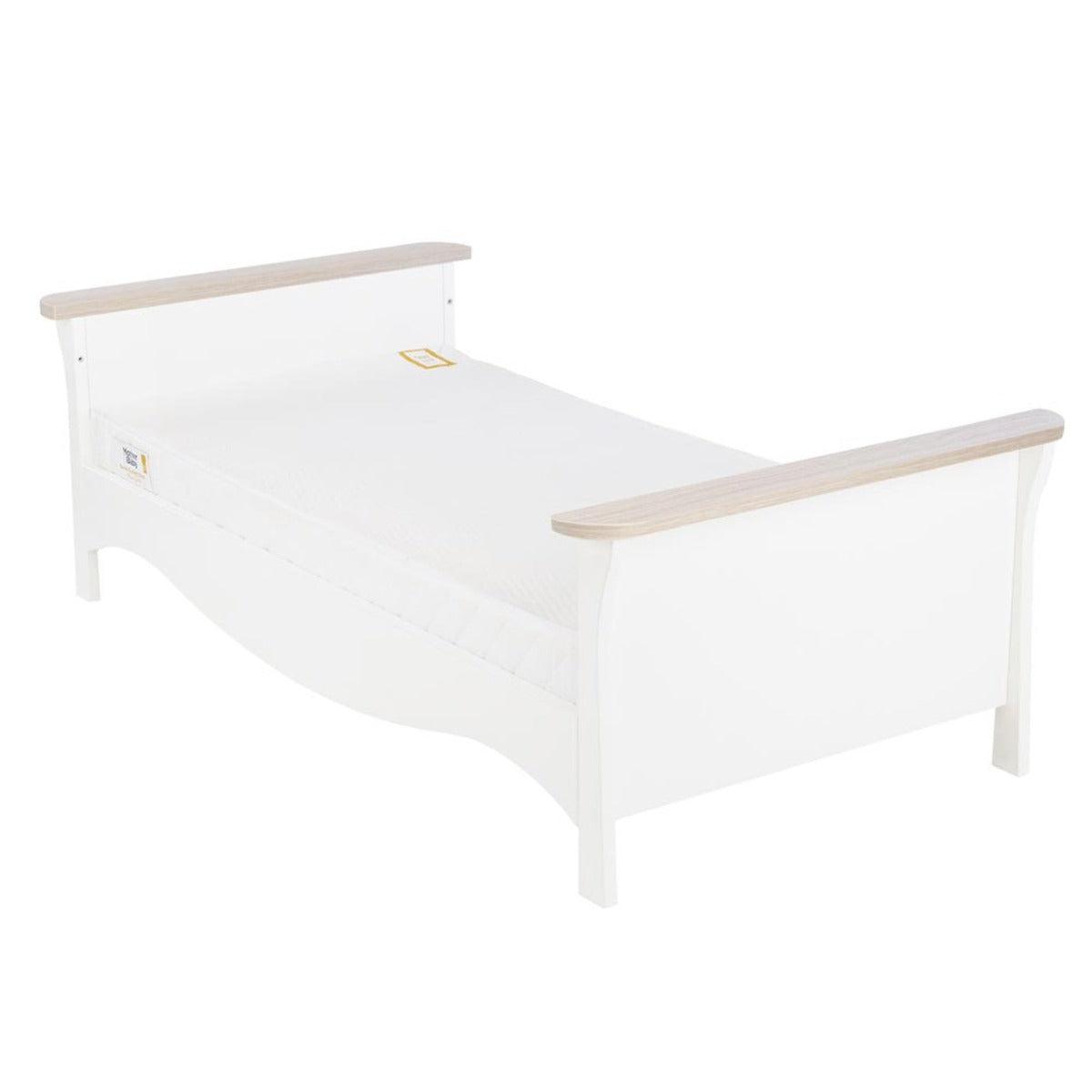 CuddleCo Clara 3 Piece Nursery Furniture Set (Cot Bed, Dresser & Wardrobe) - White and Ash 7