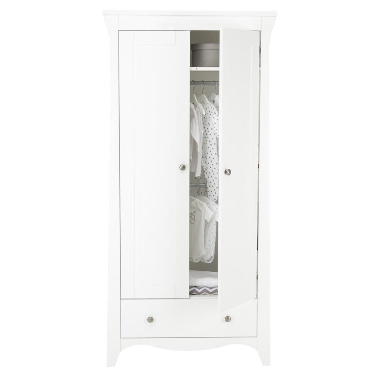 CuddleCo Clara 2 Door Double Wardrobe - White 6