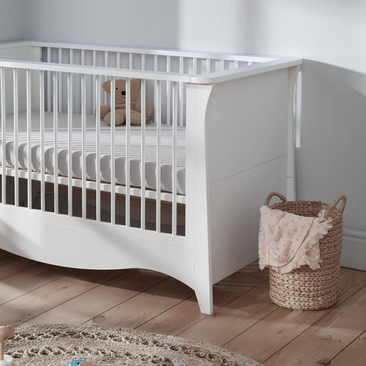 CuddleCo Clara Cot Bed – White 1