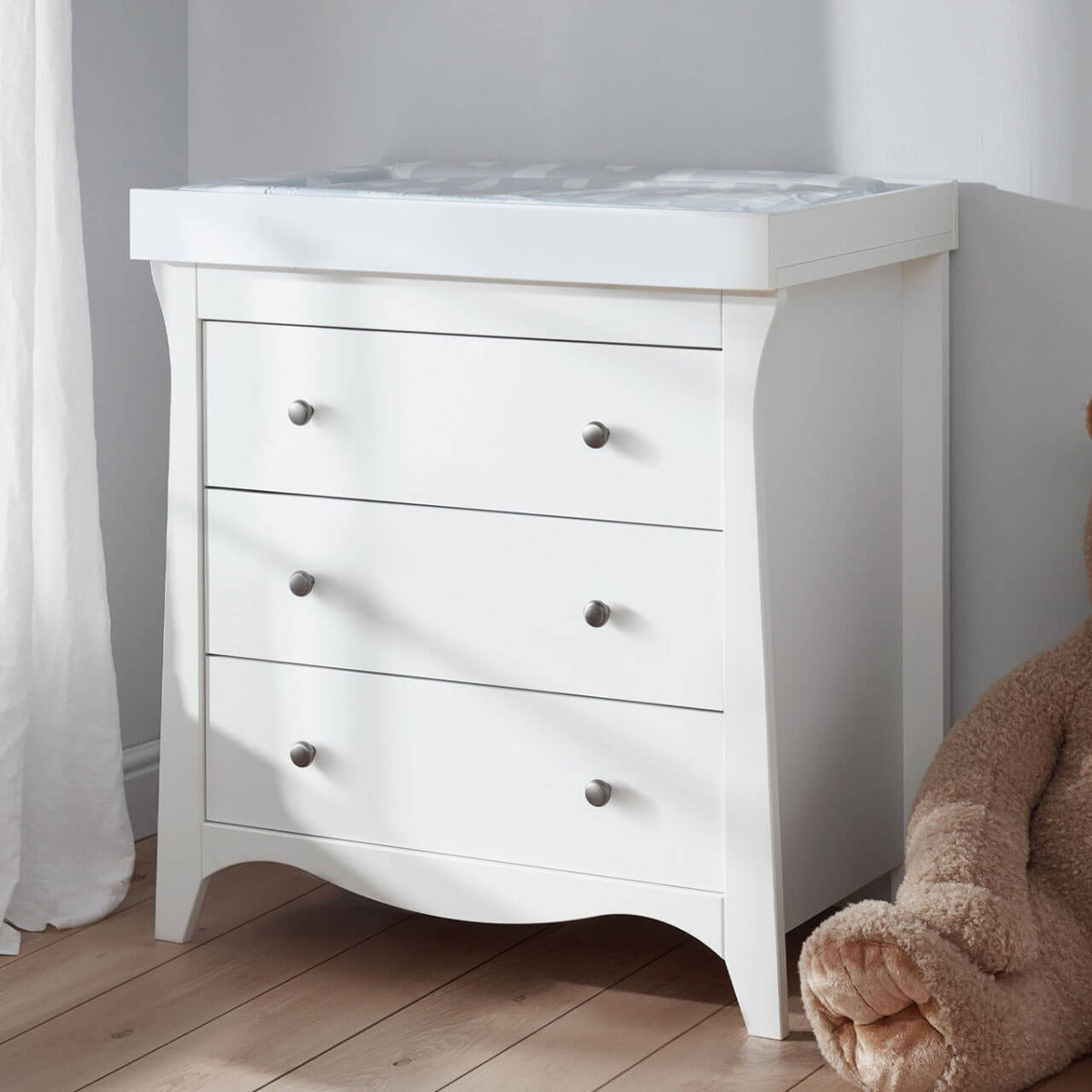 CuddleCo Clara 3 Drawer Dresser & Changer - White 1