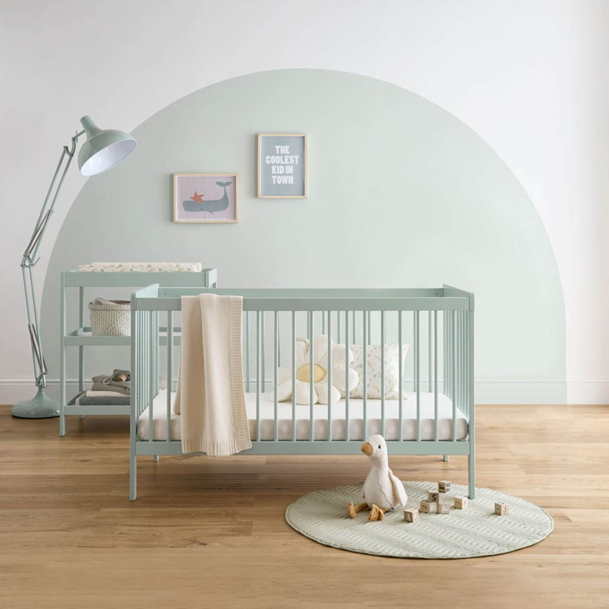 CuddleCo Nola 2 Piece Nursery Furniture Set - Sage Green 1