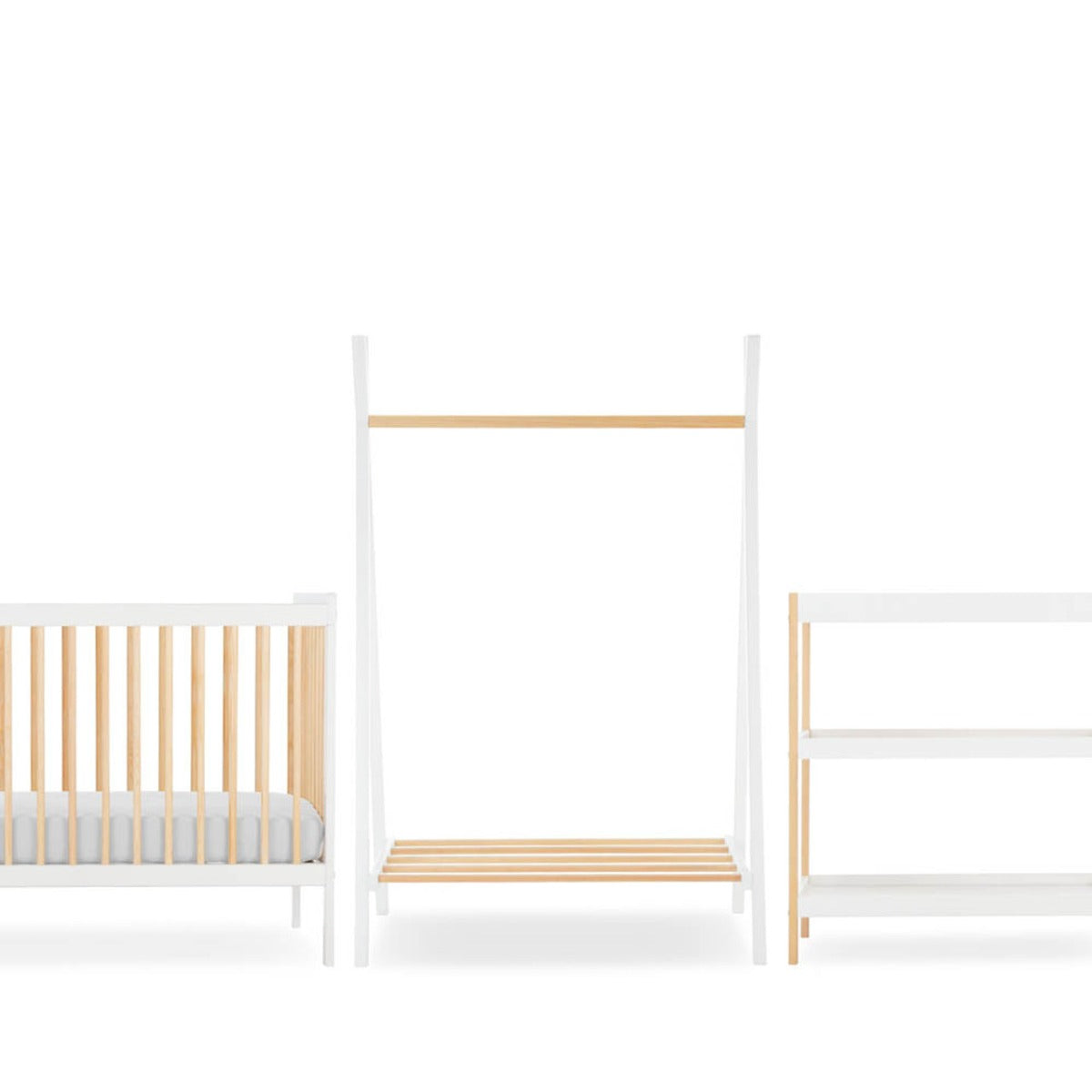 CuddleCo Nola 3 Piece Nursery Furniture Set - White and Natural 12