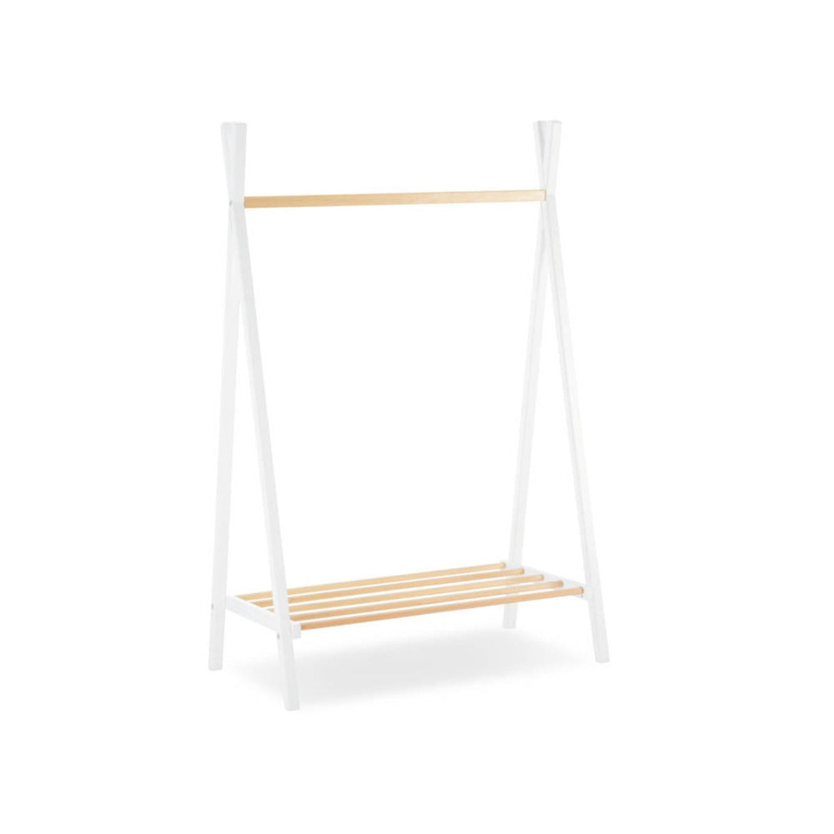 CuddleCo Nola Clothes Rail - White and Natural 2