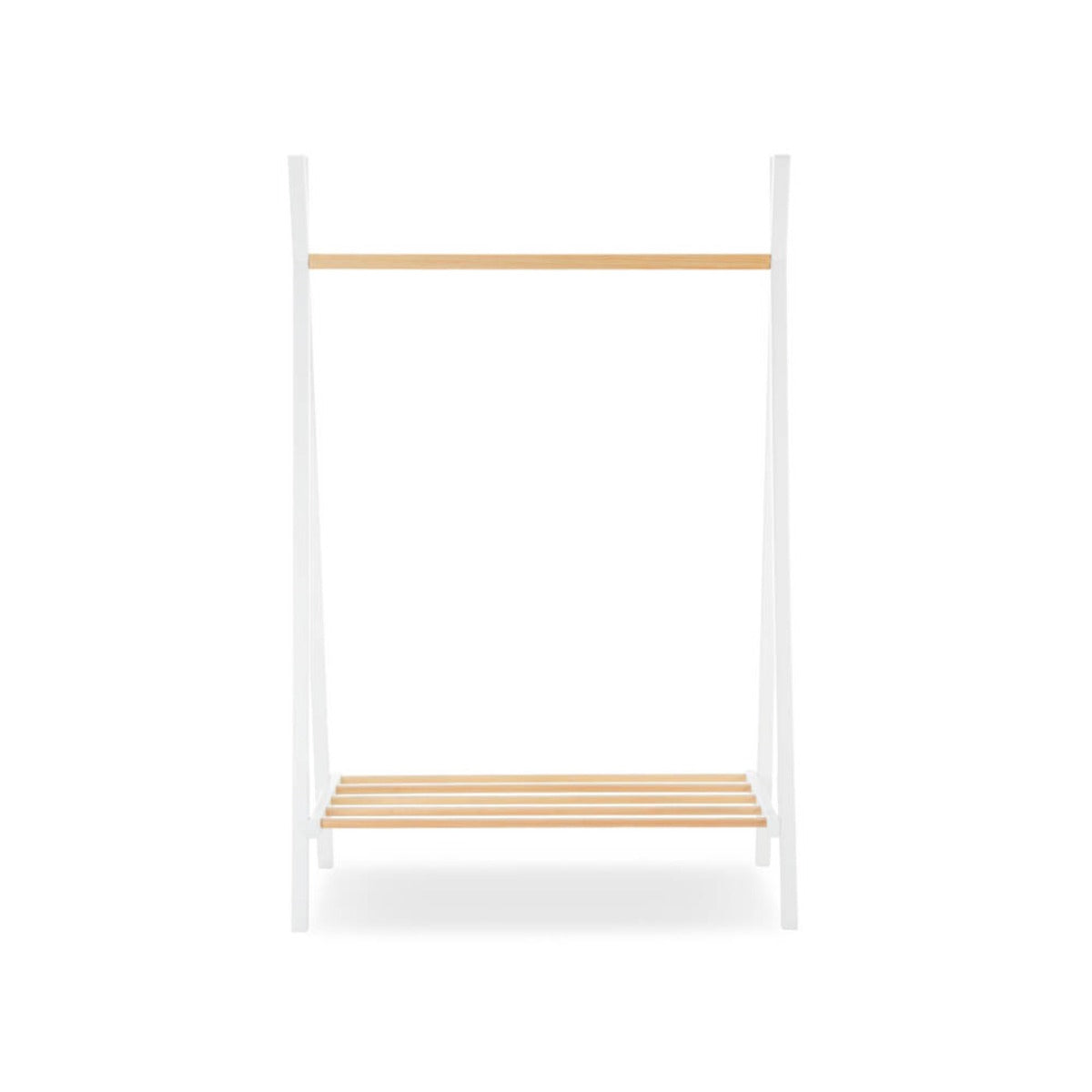 CuddleCo Nola Clothes Rail - White and Natural 3