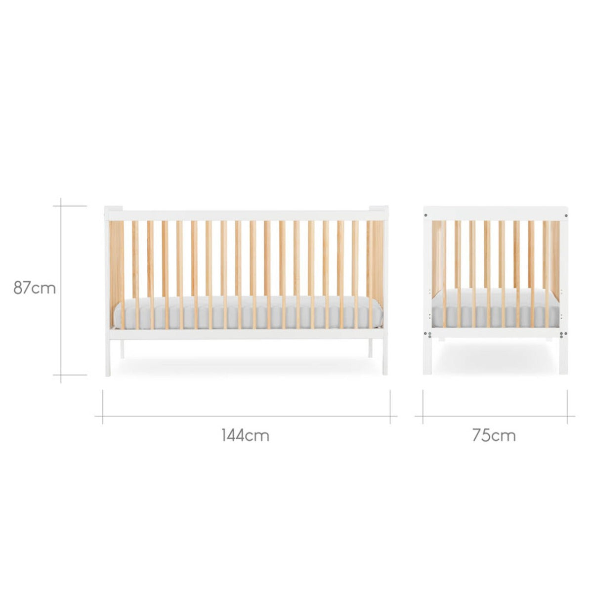 CuddleCo Nola 3 Piece Nursery Furniture Set - White and Natural 17