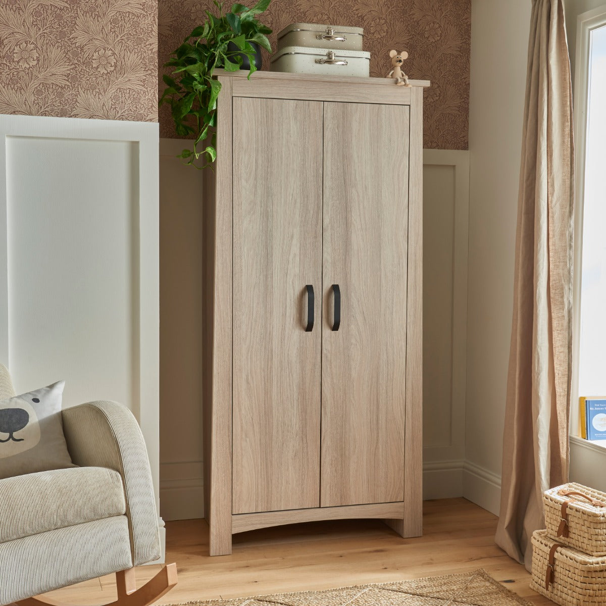 CuddleCo Isla 2 Door Nursery Wardrobe – Ash 1