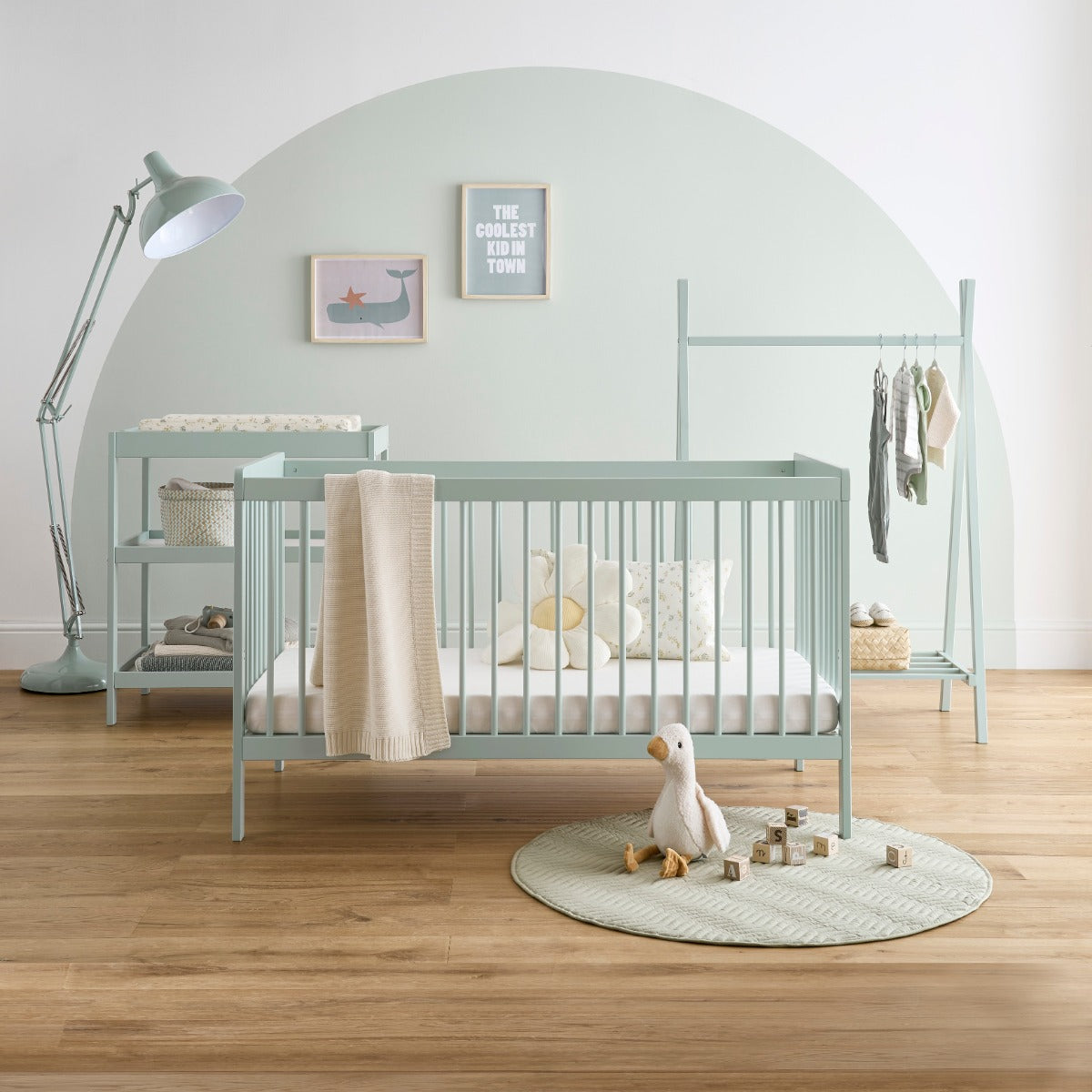 CuddleCo Nola 3 Piece Nursery Furniture Set - Sage Green 1