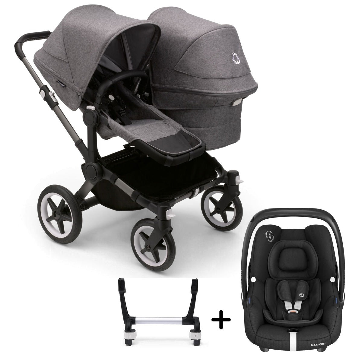 Bugaboo Donkey 5 Duo with Maxi-Cosi Cabriofix iSize Travel System - Graphite/Grey Melange 2