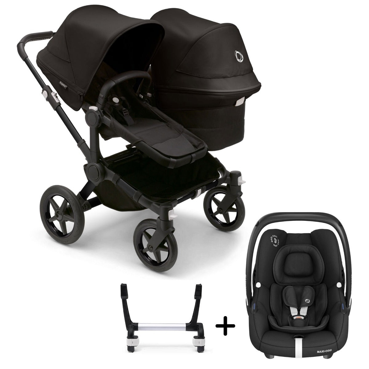 Bugaboo Donkey 5 Duo with Maxi-Cosi Cabriofix iSize Travel System - Black/Midnight Black 2