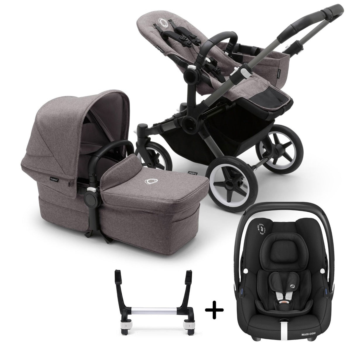 Bugaboo Donkey 5 Mono with Maxi-Cosi Cabriofix iSize Travel System - Graphite/Grey Melange 2
