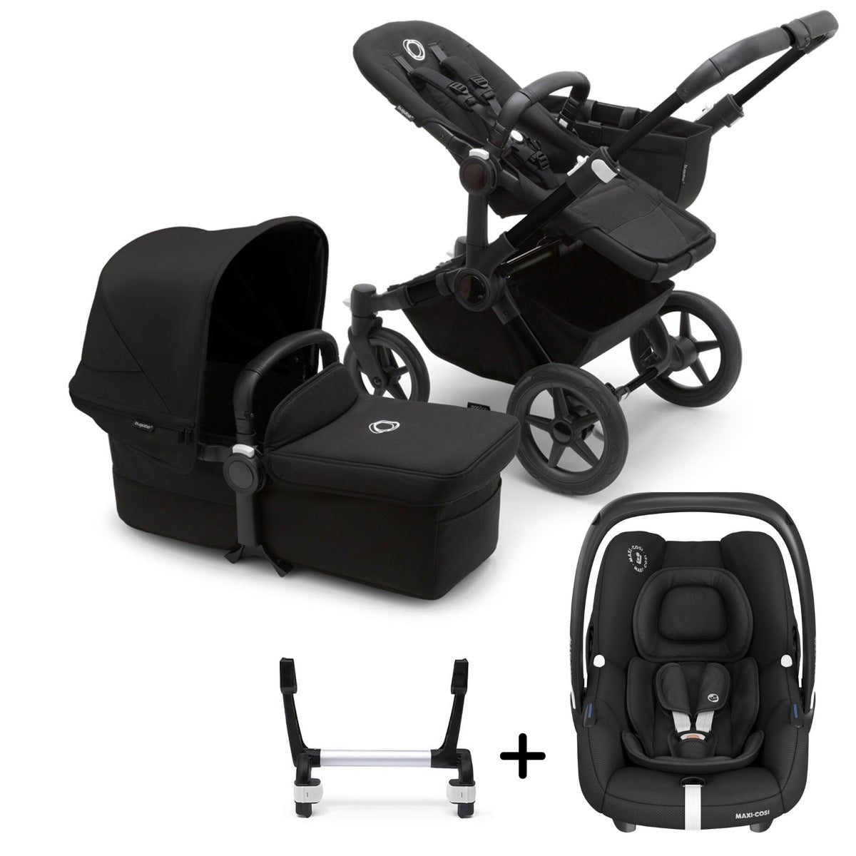 Bugaboo Donkey 5 Mono with Maxi-Cosi Cabriofix iSize Travel System - Black/Midnight Black 2