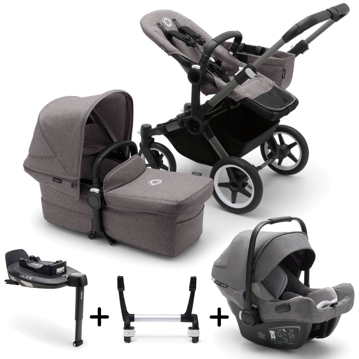 Bugaboo Donkey 5 Mono with Turtle Air Travel System - Graphite/Grey Melange 8