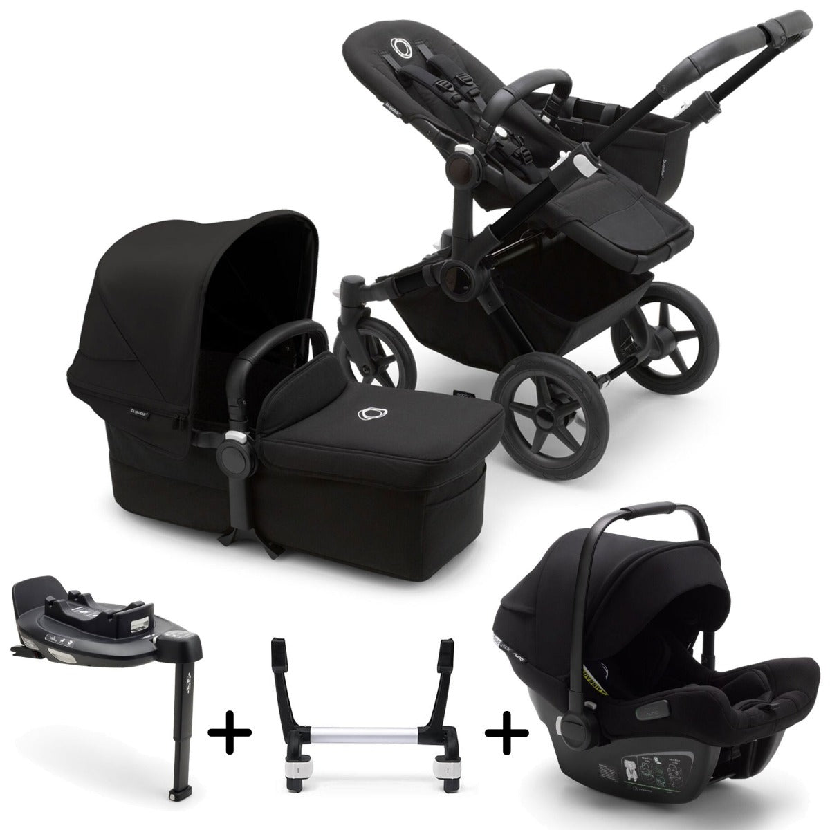 Bugaboo Donkey 5 Mono with Turtle Air Travel System - Black/Midnight Black 5