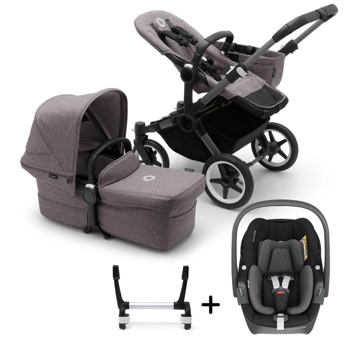 Bugaboo Donkey 5 Mono with Maxi-Cosi Pebble 360 Travel System - Graphite/Grey Melange 2