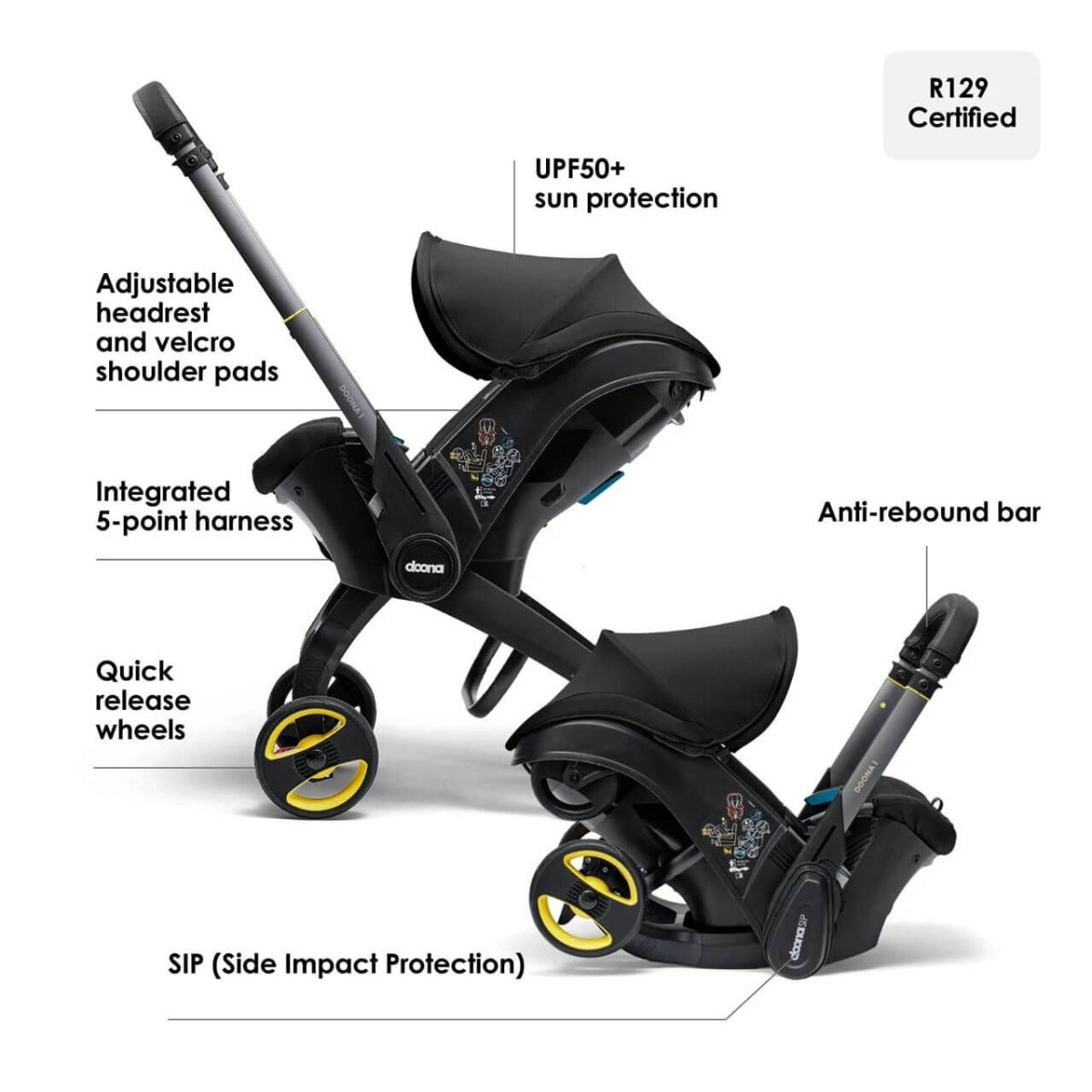 Doona i Infant Car Seat Stroller + IsoFix Base - Nitro Black 14