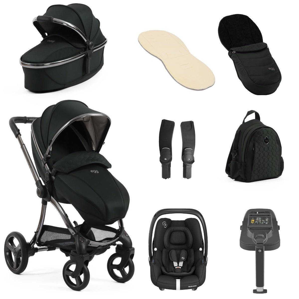 Egg 3 Luxury Maxi-Cosi Cabriofix i-Size Travel System Bundle - Black Olive 1