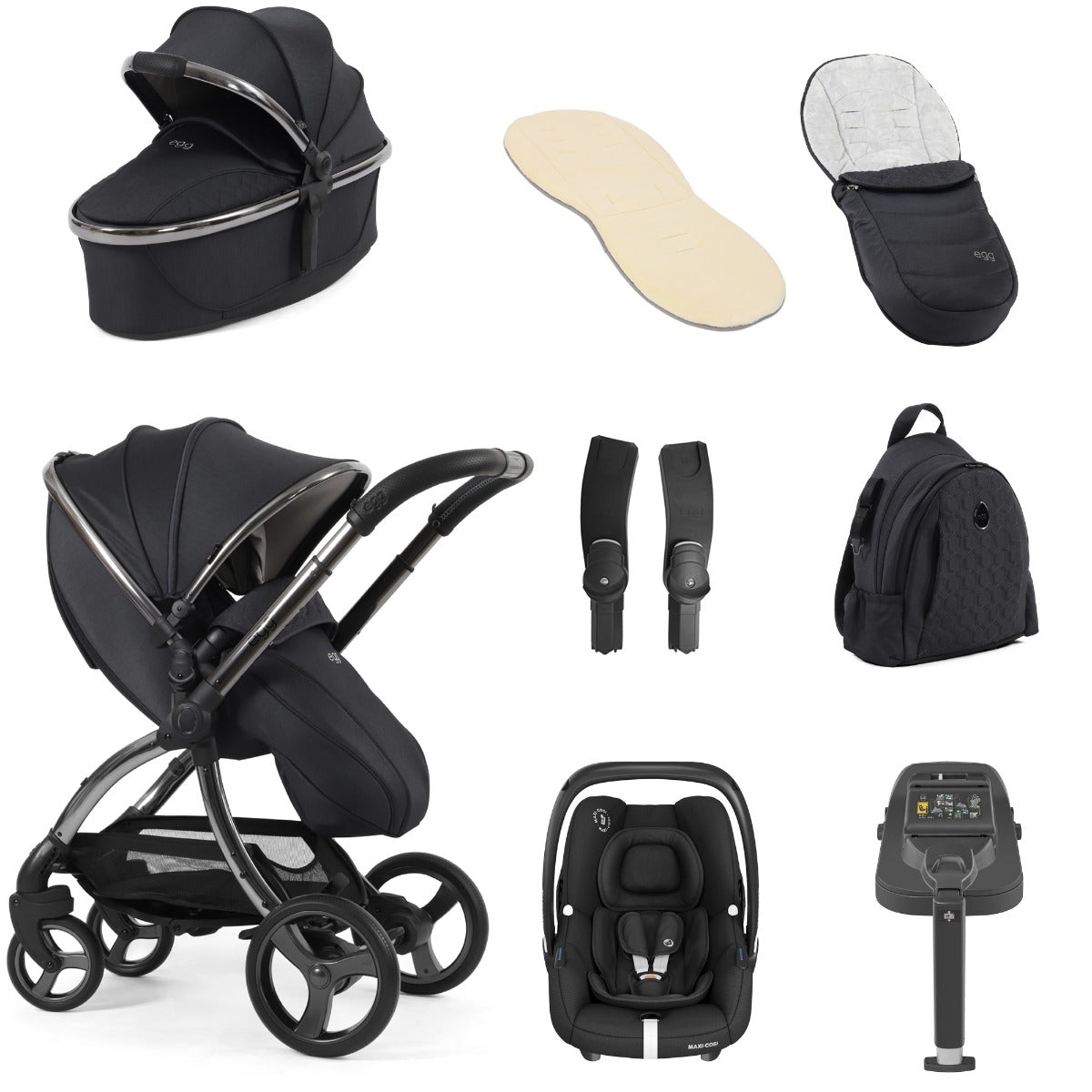 Egg 3 Luxury Maxi-Cosi Cabriofix i-Size Travel System Bundle - Carbonite 1
