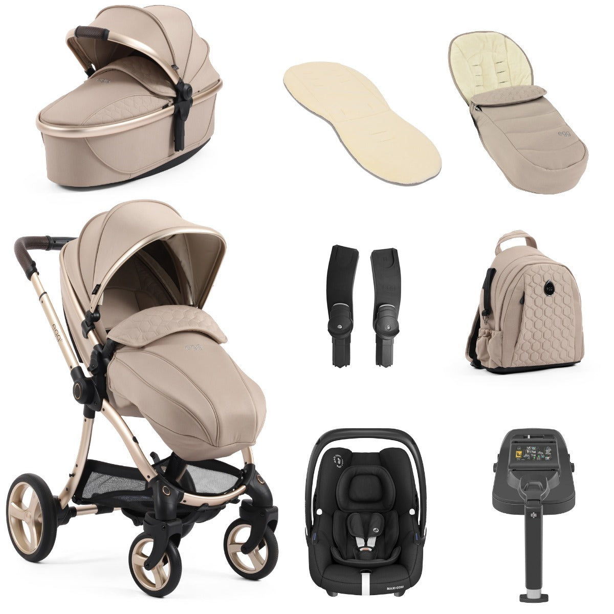 Egg 3 Luxury Maxi-Cosi Cabriofix i-Size Travel System Bundle - Feather 1