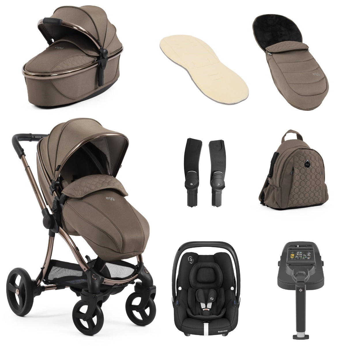 Egg 3 Luxury Maxi-Cosi Cabriofix i-Size Travel System Bundle - Mink 1