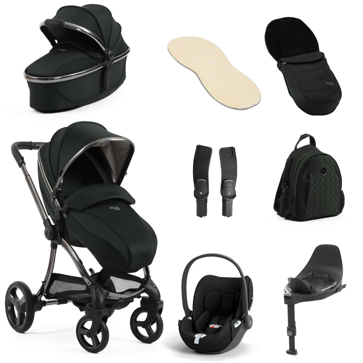 Egg 3 Luxury Cybex Cloud T i-Size Travel System Bundle - Black Olive 1