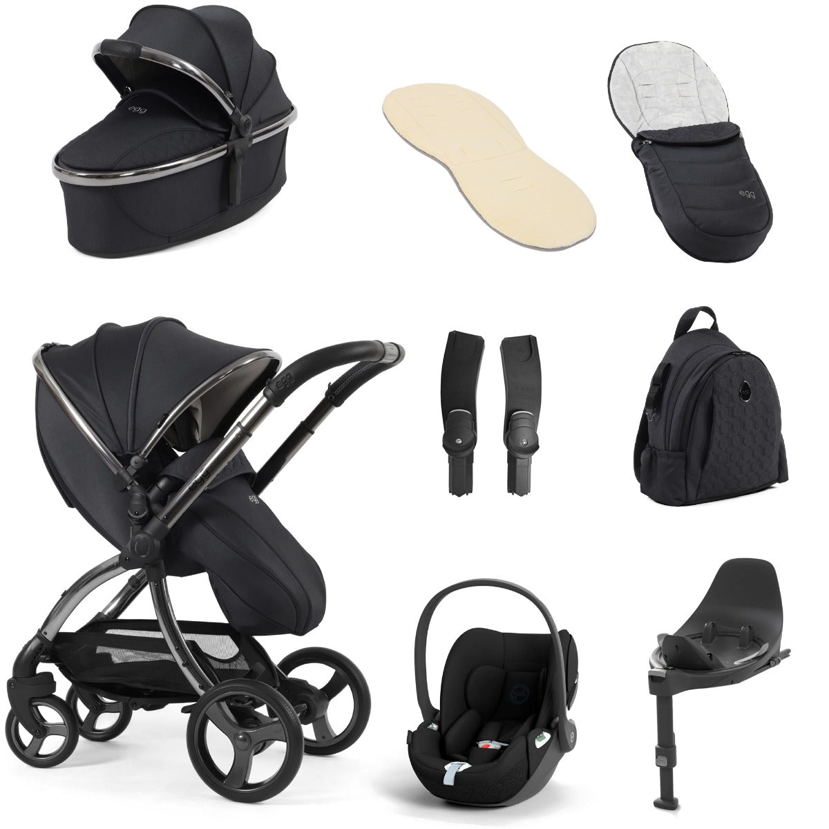 Egg 3 Luxury Cybex Cloud T i-Size Travel System Bundle - Carbonite 1