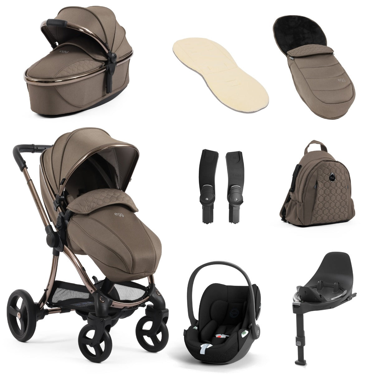 Egg 3 Luxury Cybex Cloud T i-Size Travel System Bundle - Mink 1