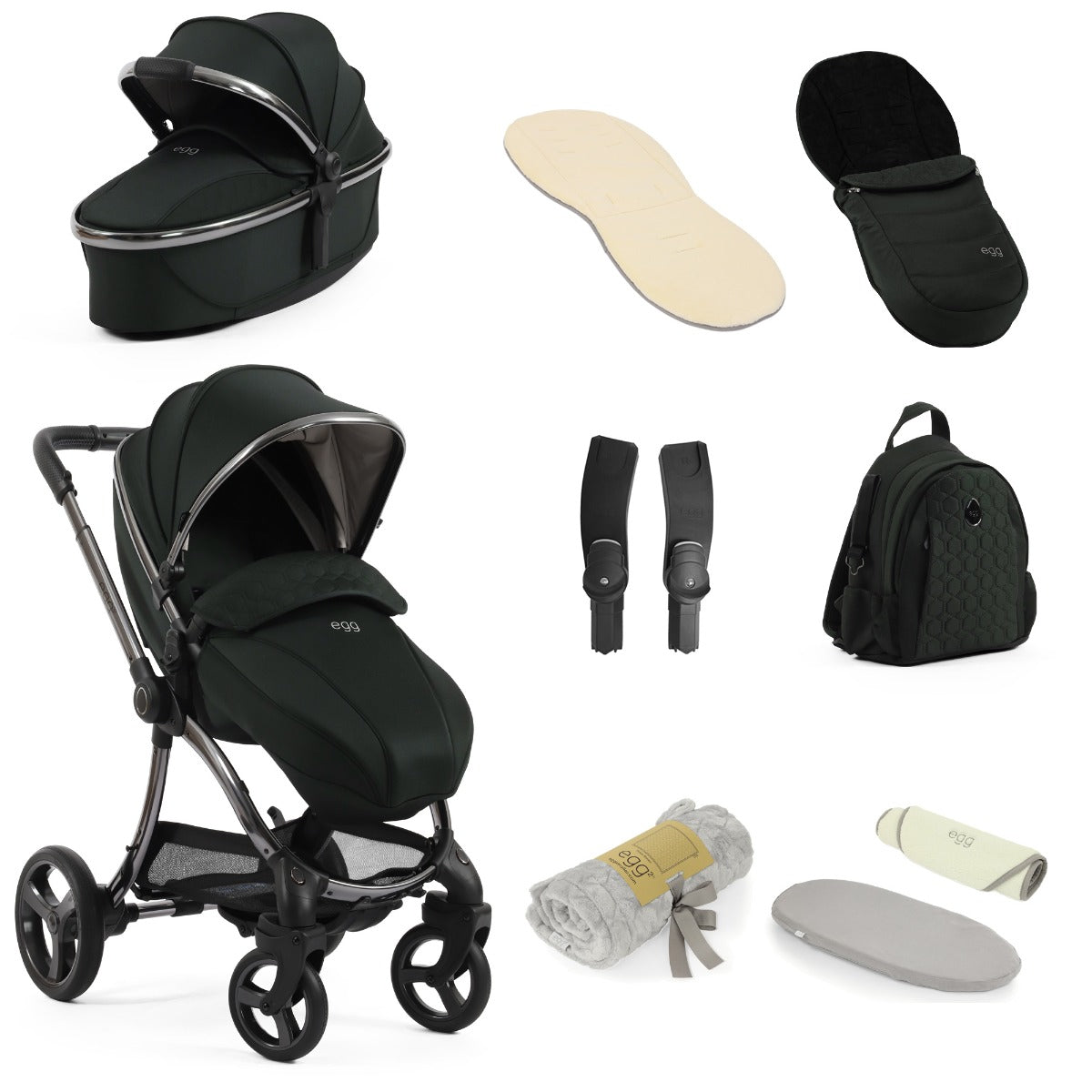 Egg 3 Stroller 9 Piece Snuggle Accessory Bundle - Black Olive 1