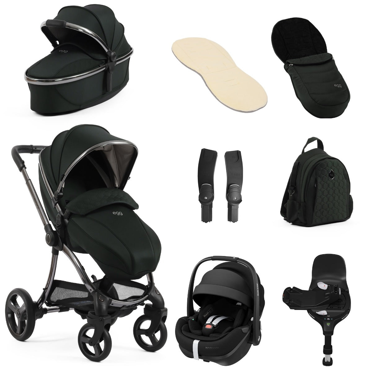 Egg 3 Luxury Maxi-Cosi Pebble 360 Pro2 i-Size Travel System Bundle - Black Olive 1