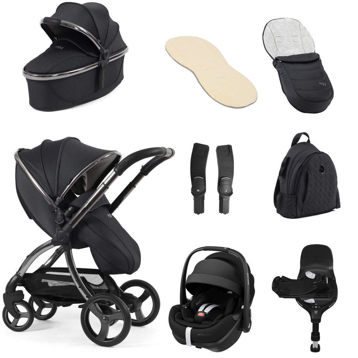 Egg 3 Luxury Maxi-Cosi Pebble 360 Pro2 i-Size Travel System Bundle - Carbonite 1