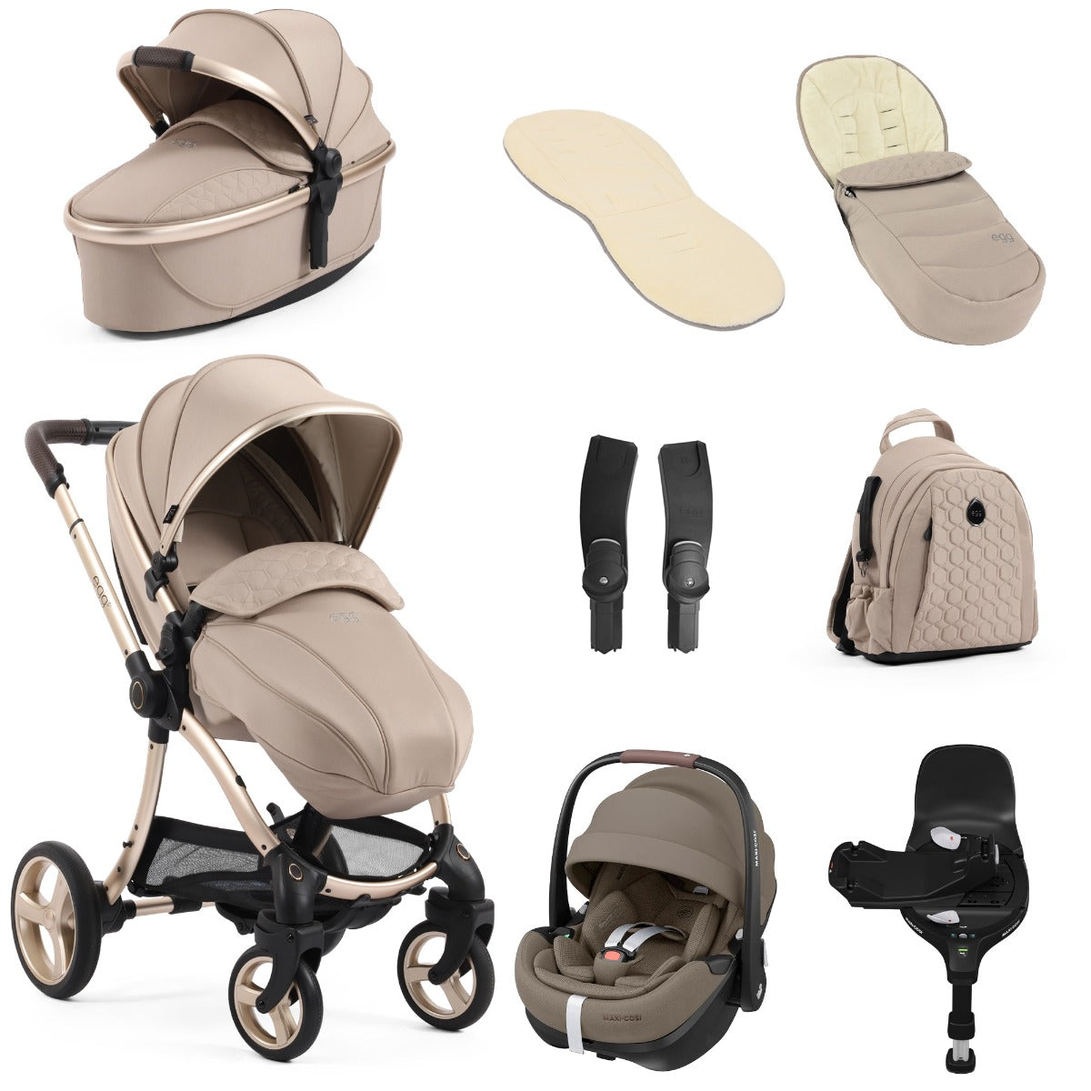 Egg 3 Luxury Maxi-Cosi Pebble 360 Pro2 i-Size Travel System Bundle - Feather 1