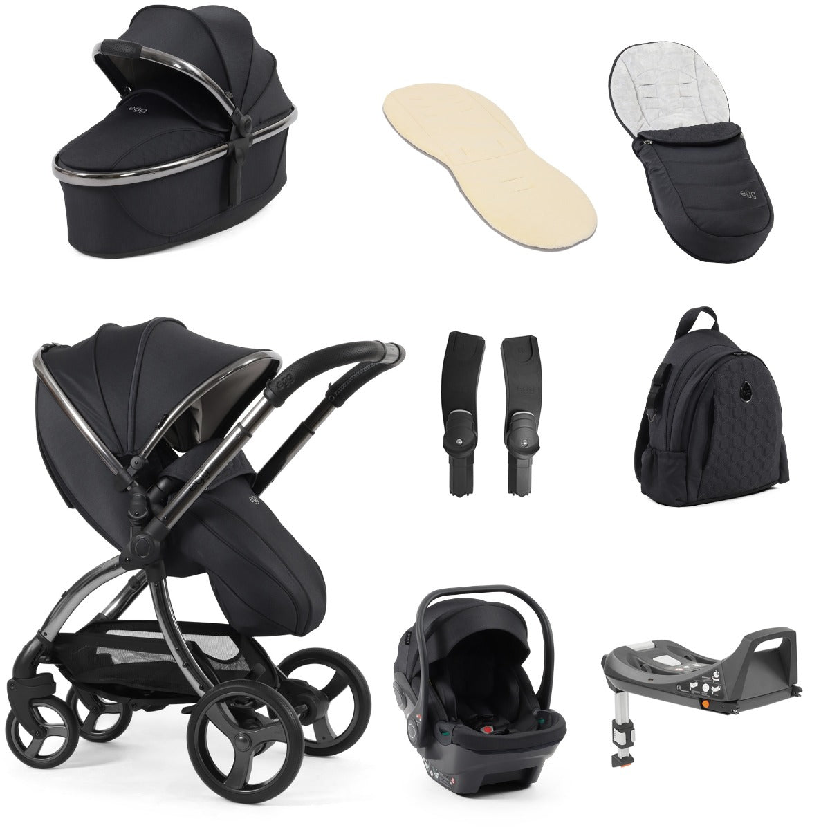 Egg 3 Luxury Shell i-Size Travel System Bundle - Carbonite 1