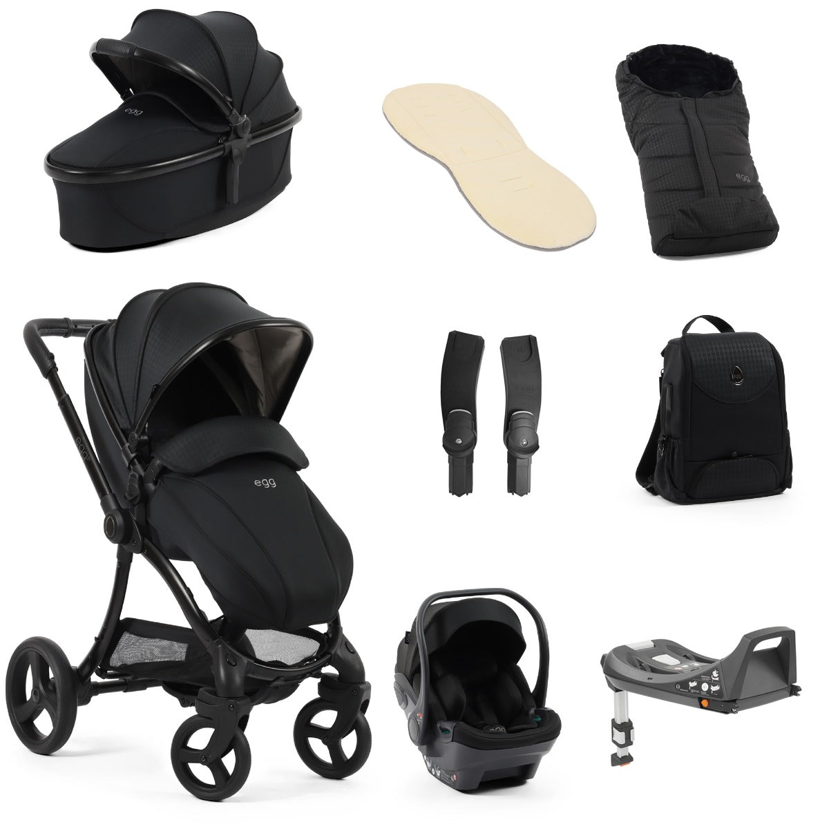 Egg 3 Luxury Shell i-Size Special Edition Travel System Bundle - Houndstooth Black 1