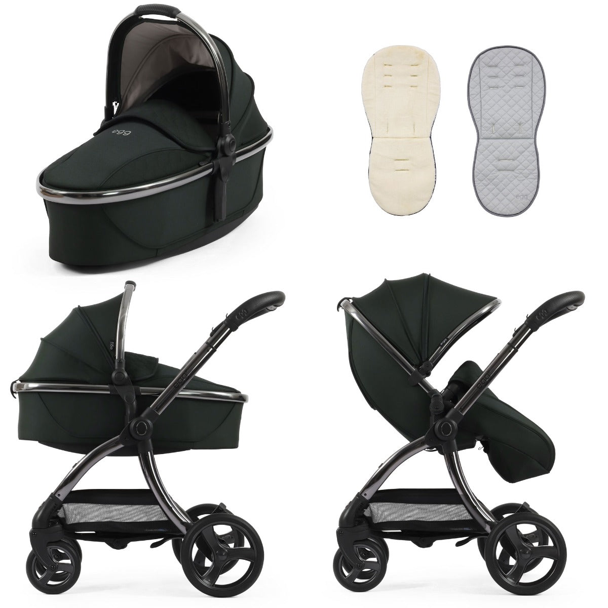 Egg 3 Stroller and Carrycot - Black Olive 1