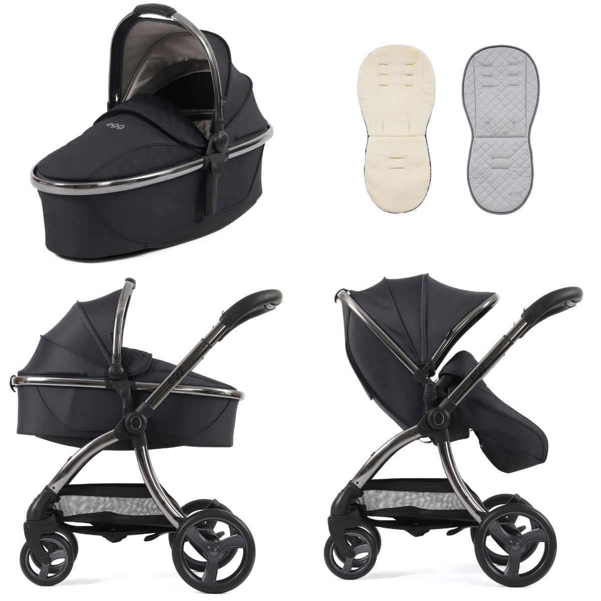 Egg 3 Stroller and Carrycot - Carbonite 1