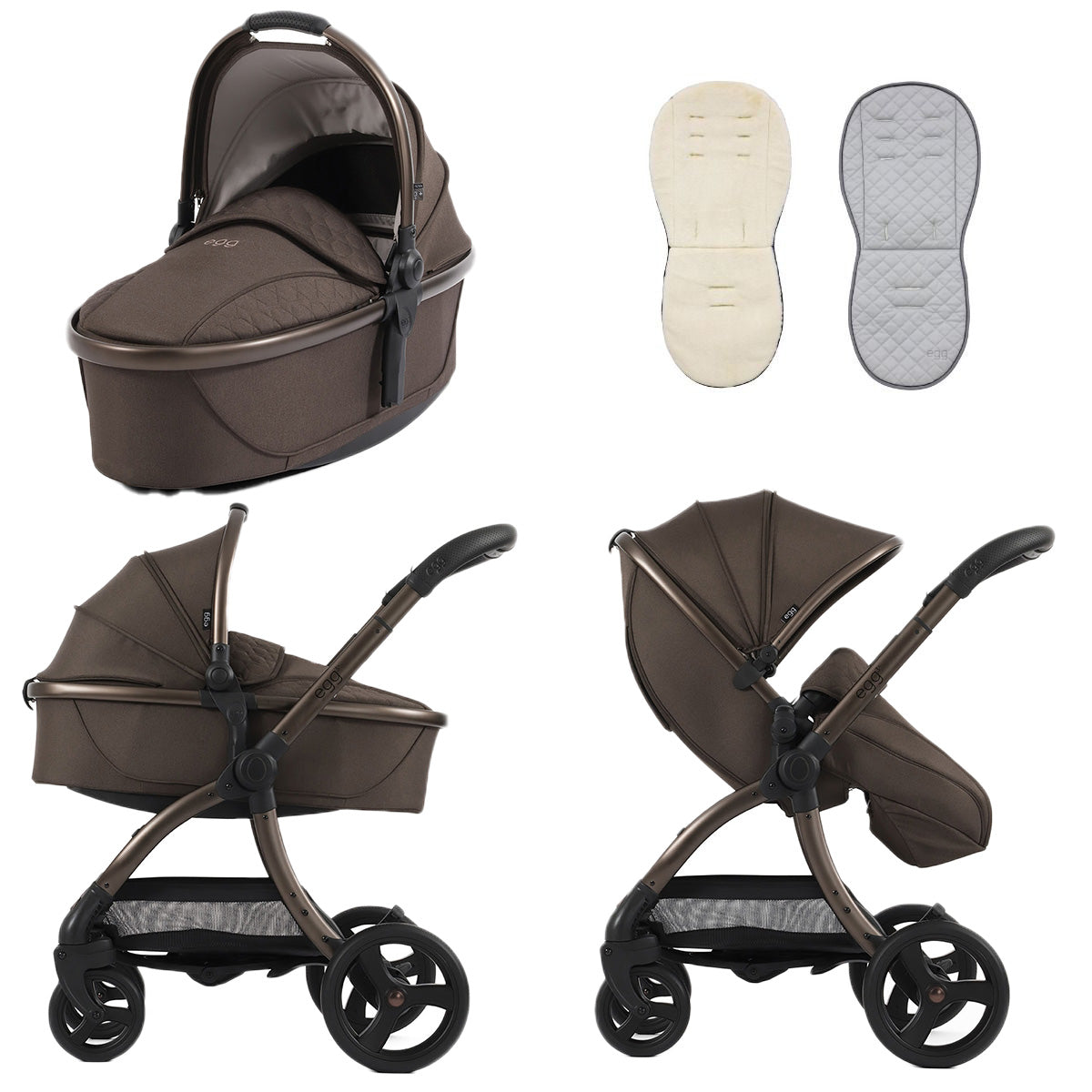 Egg 3 Stroller and Carrycot - Chocolate Velvet 1